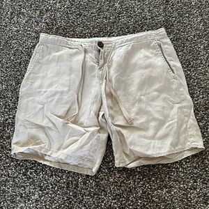 Linen khaki shorts